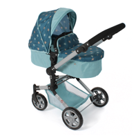 Combi-poppenwagen Linus - Stars Turquoise