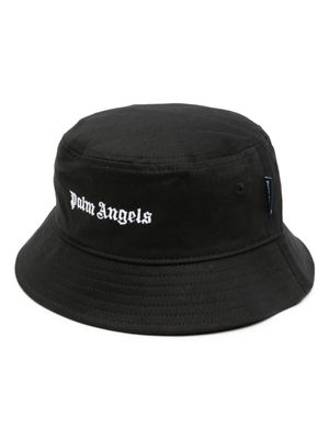 Palm Angels Kids bob en coton à logo brodé - Noir