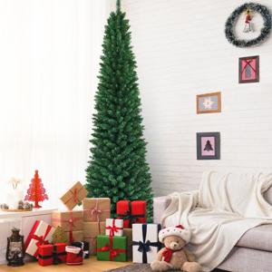 240cm Kerstboom Hoge Kwaliteit PVC Naalden Kunstmatige Potloodvormige Kerstboom Groen
