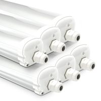HOFTRONIC™ Set van 6 LED TL armaturen 150cm - IP65 Waterdicht - 48 Watt - 5760 Lumen - 4000K Neutraal wit - Koppelbaar - IK07 - S-Series Tri-Proof plafondverlichting