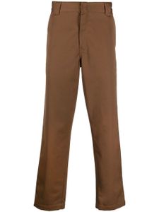 Carhartt WIP pantalon droit à patch logo - Marron