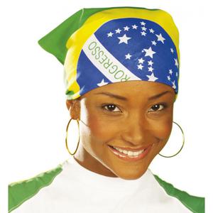 Bandana Braziliaanse vlag - 55 x 55 cm - Brazilie hoofddoek