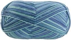 Lana Grossa Meilenweit 100 Merino Extrafine Cosy 6163 Mint turkoois/licht/donker petrol/blauwe strepen