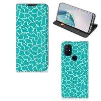 OnePlus Nord N10 5G | Bookcase | Cracks Blue