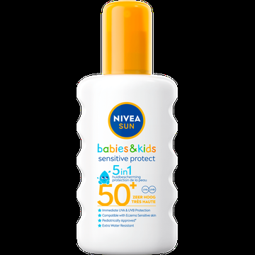 NIVEA SUN Babies & Kids Sensitive Zonnebrand Spray SPF 50 200ml bij Jumbo