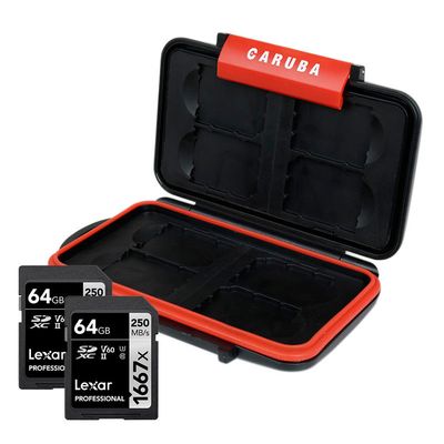 Lexar Duoset met opbergcase 2x 64GB + MCC-2