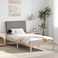 Bedframe Bruin en taupe 100 x 200 cm Massief grenenhout