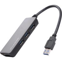 Renkforce USB 3.2 Gen 1-hub 3 poorten Met ingebouwde SD-kaartlezer Zwart - thumbnail