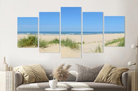 Karo-art Schilderij - Tussen de duinen, 5 luik, 200x100cm , premium print - thumbnail