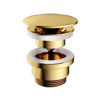 Hotbath Cobber Always open Clickwaste Gepolijst Messing PVD P708