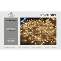 1x Clusterverlichting timer 384 warm witte leds    -