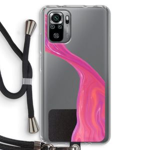 Paarse stroom: Xiaomi Redmi Note 10S Transparant Hoesje met koord
