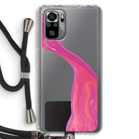 Paarse stroom: Xiaomi Redmi Note 10S Transparant Hoesje met koord