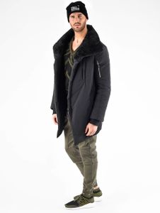 VSCT Clubwear / Parka Asymetric Luxury Zipper in zwart