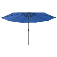 Parasol met LED-verlichting 400 cm azuurblauw