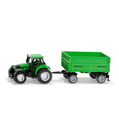 Siku Deutz-Fahr tractor met 4-wiel trailer 1606