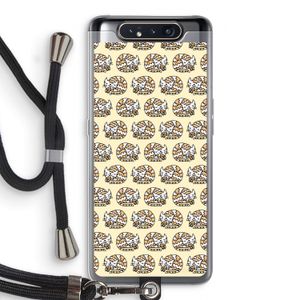 Slapende poes: Samsung Galaxy A80 Transparant Hoesje met koord