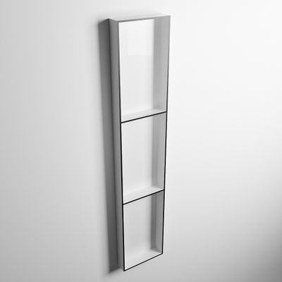 MONDIAZ EASY Nis 149,5x29,5cm in solid surface kleur Urban | Talc. 3 vakken geschikt voor in- of opbouw