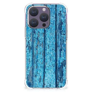 iPhone 15 Pro Stevig Telefoonhoesje Wood Blue