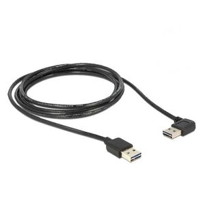 DeLOCK 1m USB 2.0 A m/m 90° USB-kabel USB A Zwart