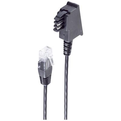 Shiverpeaks DSL Aansluitkabel [1x Telefoonstekker Duitsland (TAE-F) - 1x RJ45-stekker 8p2c] 0.5 m Zwart