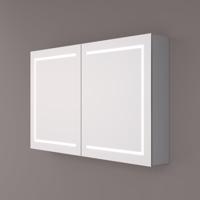 Spiegelkast SPK61000 | 100x70x14 cm | 2 Deuren | Directe LED verlichting | Aluminium | Met spiegelverwarming