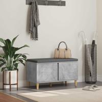 Halbank met kussen met opslag Beton Grijs 60 x 38 x 46 cm