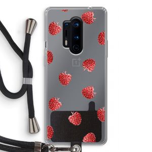 Framboosjes: OnePlus 8 Pro Transparant Hoesje met koord