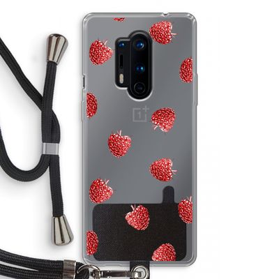 Framboosjes: OnePlus 8 Pro Transparant Hoesje met koord