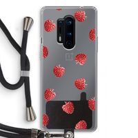 Framboosjes: OnePlus 8 Pro Transparant Hoesje met koord