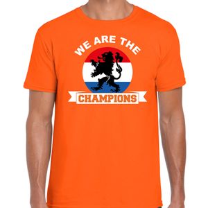 Oranje t-shirt we are the champions Holland / Nederland supporter voor heren tijdens EK / WK