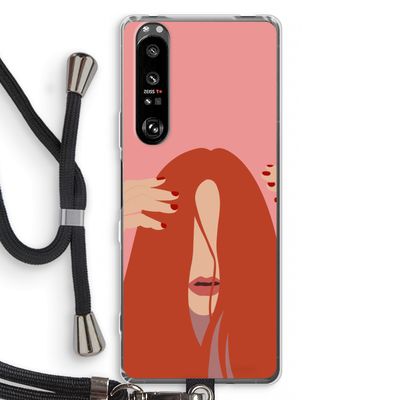 Woke up like this: Sony Xperia 1 III Transparant Hoesje met koord