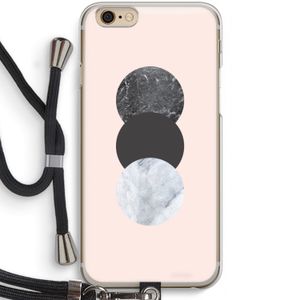 Marmeren cirkels: iPhone 6 / 6S Transparant Hoesje met koord