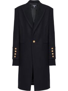 Balmain manteau mi-long à simple boutonnage - Noir