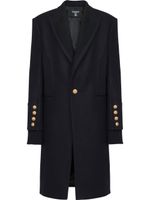 Balmain manteau mi-long à simple boutonnage - Noir