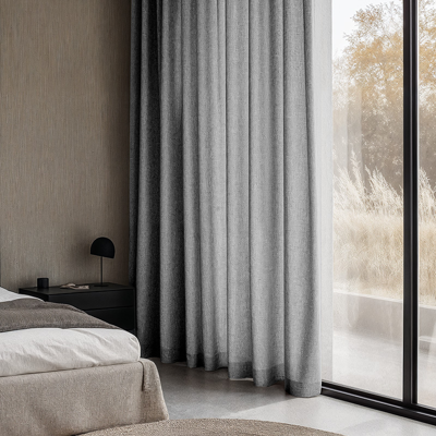 Gordijnen met Linnen Look - Haken of Ringen maat: 250 x 300 cm - materiaal: Polyether/Velours - Dekbed-Discounter.nl