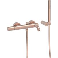 Badkraan Tres Study Exclusive | Opbouw | Mengkraan | 2-weg | 2-hendels | Rond | Rose goud mat 24k