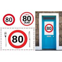 80 jaar stopbord versiering voordeel pakket - thumbnail