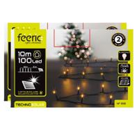 Kerstverlichting - 2x - warm wit - 10 meter - 100 led lampjes - zwart snoer - solar