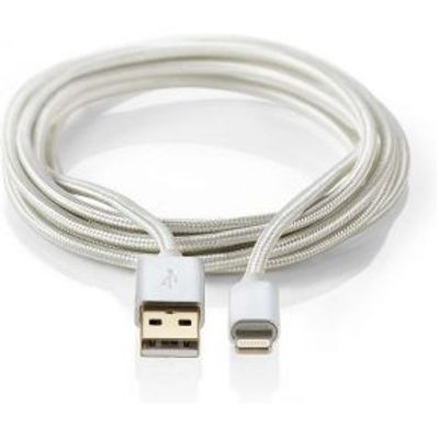 Nedis Data- en Oplaadkabel Apple Lightning 8-pins male - USB A male 1 m Aluminium