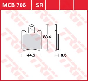 TRW Remblokken, en remschoenen voor de moto, MCB706SV Sinter street