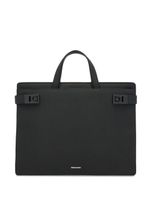 Ferragamo porte-documents en cuir à boucle Gancini - Noir