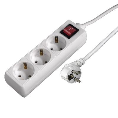 Tafelcontactdoos - 3-voudig - schakelaar - met 1,4 meter snoer - stekkerdoos