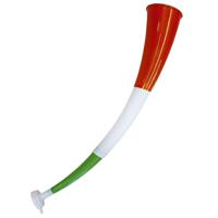 Funny Fashion Supporters blaastoeter Italiaanse vlag kleuren - rood/wit/groen - kunststof - 56 cm   - - thumbnail