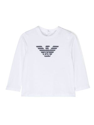 Emporio Armani Kids t-shirt en coton à logo imprimé - Blanc