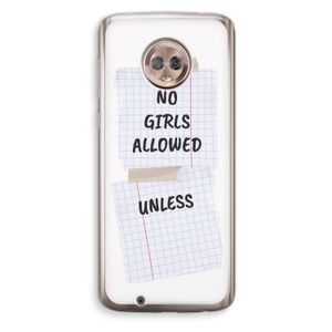 No Girls Allowed Unless: Motorola Moto G6 Transparant Hoesje