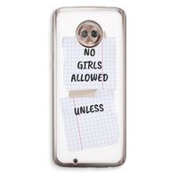 No Girls Allowed Unless: Motorola Moto G6 Transparant Hoesje