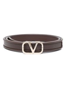 Valentino Garavani ceinture en cuir à détail Vlogo - Marron