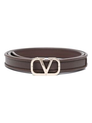 Valentino Garavani ceinture en cuir à détail Vlogo - Marron