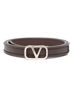 Valentino Garavani ceinture en cuir à détail Vlogo - Marron